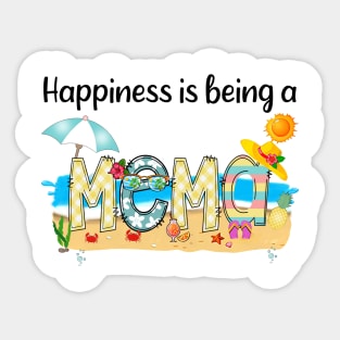 Happiness Is Being A Mema Summer Beach Happy Mother's Day Sticker